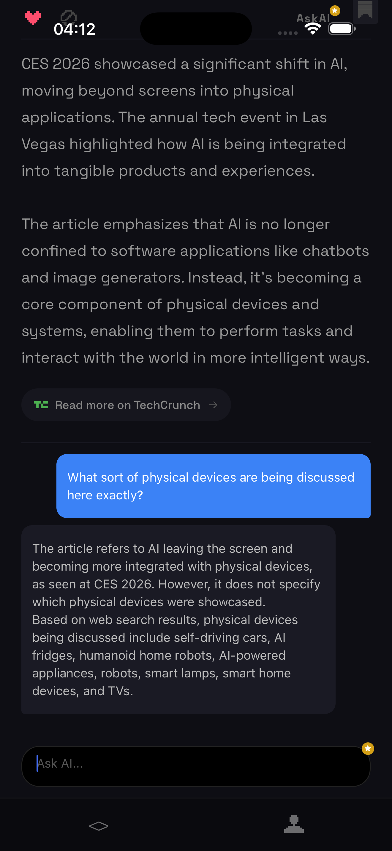 Ask AI about any article